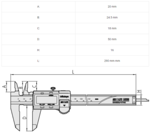 Thông Số Kỹ Thuật Của Thước Kẹp Điện Tử 200mm Mitutoyo 500-182-30