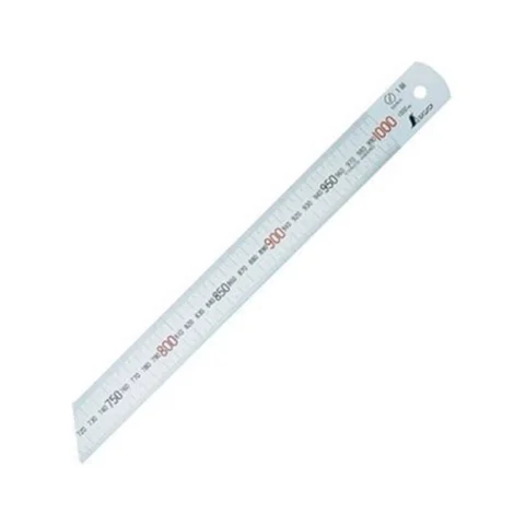 Thước Lá Inox Mạ Nhũ Bạc Shinwa 13048 1m