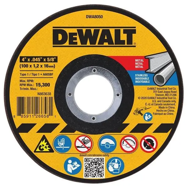 Đá cắt sắt và Inox 100 X 1.6mm DeWALT DWA8050
