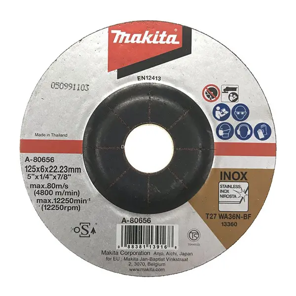 Đá mài inox 125 x 6 x 22.2mm Makita A-80656