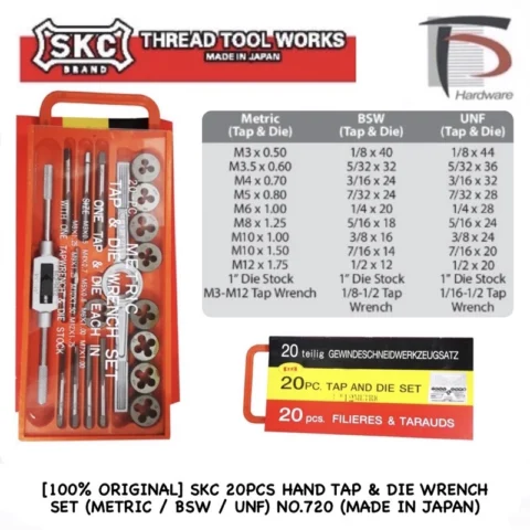 Bộ Taro 20 Chi Tiết M3 – M12 SKC NO.720