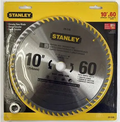 Lưỡi cưa gỗ 254mm x 60T Stanley 20-536