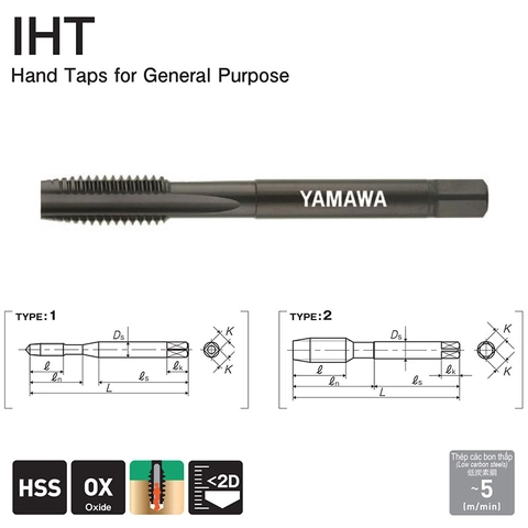 Mũi taro tay Yamawa IHT M 6 X 1 5P